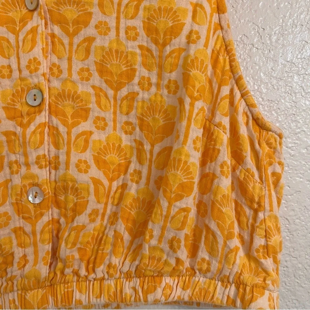 Show me your Mumu yellow floral crop top Camden top boho chic festival summer - Picture 4 of 7